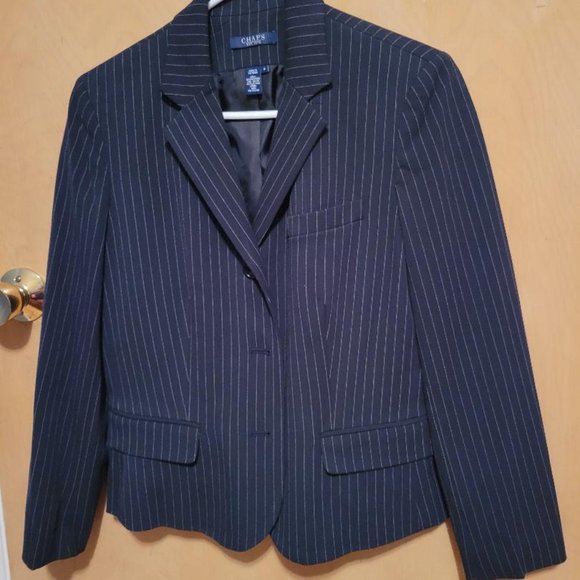 Chaps- Black Striped Suit Jacket, Size- 8 - Picture 1 of 1